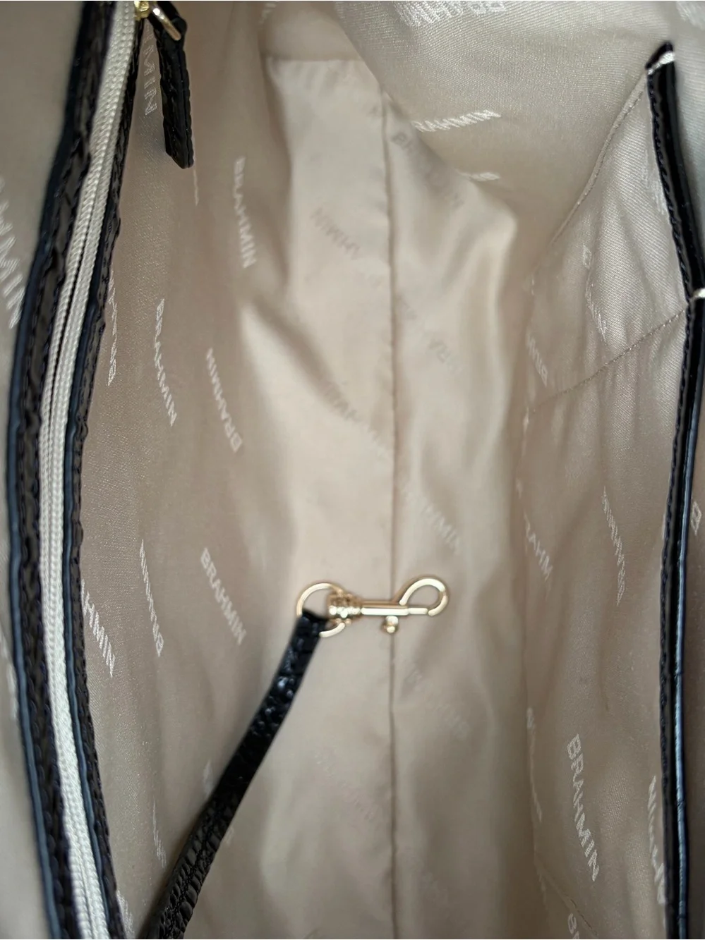 Brahmin Croc Embossed Tabitha Kairos Shoulder Bag Hobo Purse Gold Accent NWOT